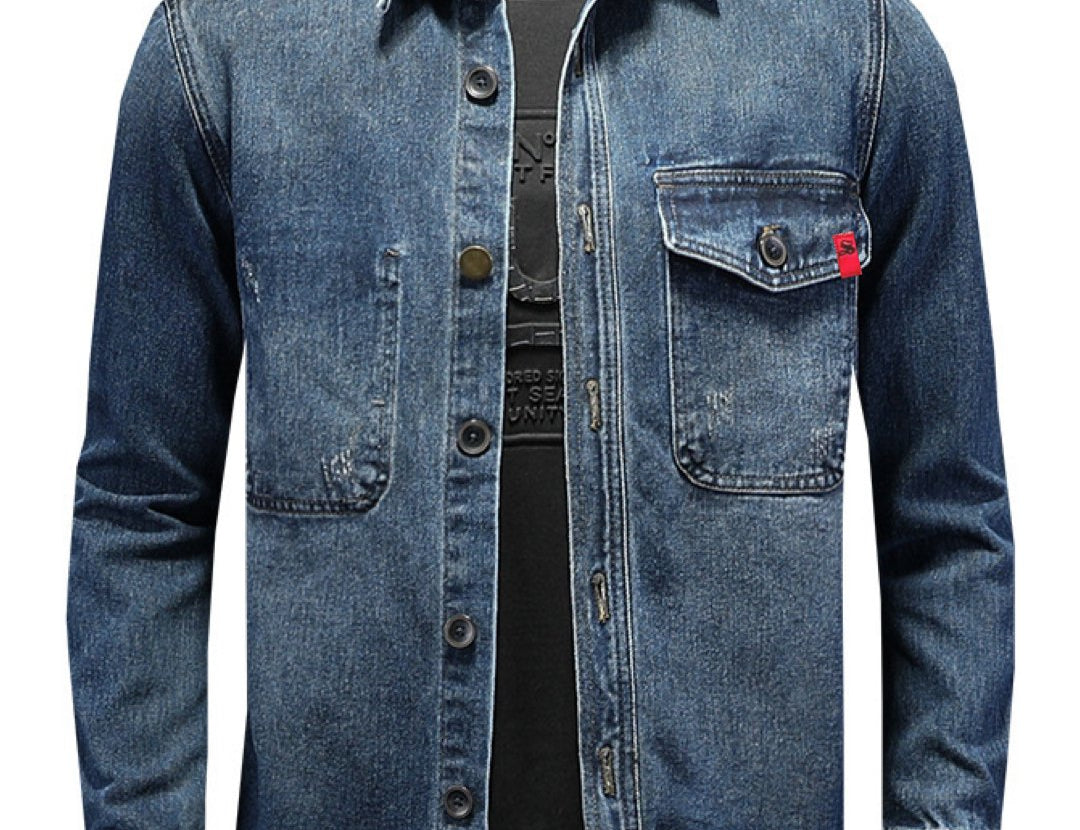 Matruha - Long Sleeve Jeans Jacket for Men - Sarman Fashion - Wholesale Clothing Fashion Brand for Men from Canada