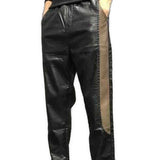 Mongol - Black Pu-Leather Pant’s for Men - Sarman Fashion - Wholesale Clothing Fashion Brand for Men from Canada