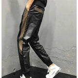 Mongol - Black Pu-Leather Pant’s for Men - Sarman Fashion - Wholesale Clothing Fashion Brand for Men from Canada