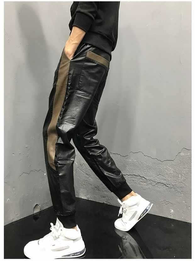 Mongol - Black Pu-Leather Pant’s for Men - Sarman Fashion - Wholesale Clothing Fashion Brand for Men from Canada