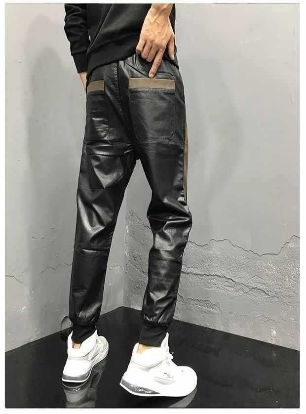 Mongol - Black Pu-Leather Pant’s for Men - Sarman Fashion - Wholesale Clothing Fashion Brand for Men from Canada