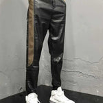 Mongol - Black Pu-Leather Pant’s for Men - Sarman Fashion - Wholesale Clothing Fashion Brand for Men from Canada