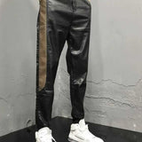 Mongol - Black Pu-Leather Pant’s for Men - Sarman Fashion - Wholesale Clothing Fashion Brand for Men from Canada