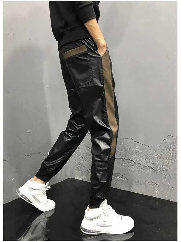 Mongol - Black Pu-Leather Pant’s for Men - Sarman Fashion - Wholesale Clothing Fashion Brand for Men from Canada