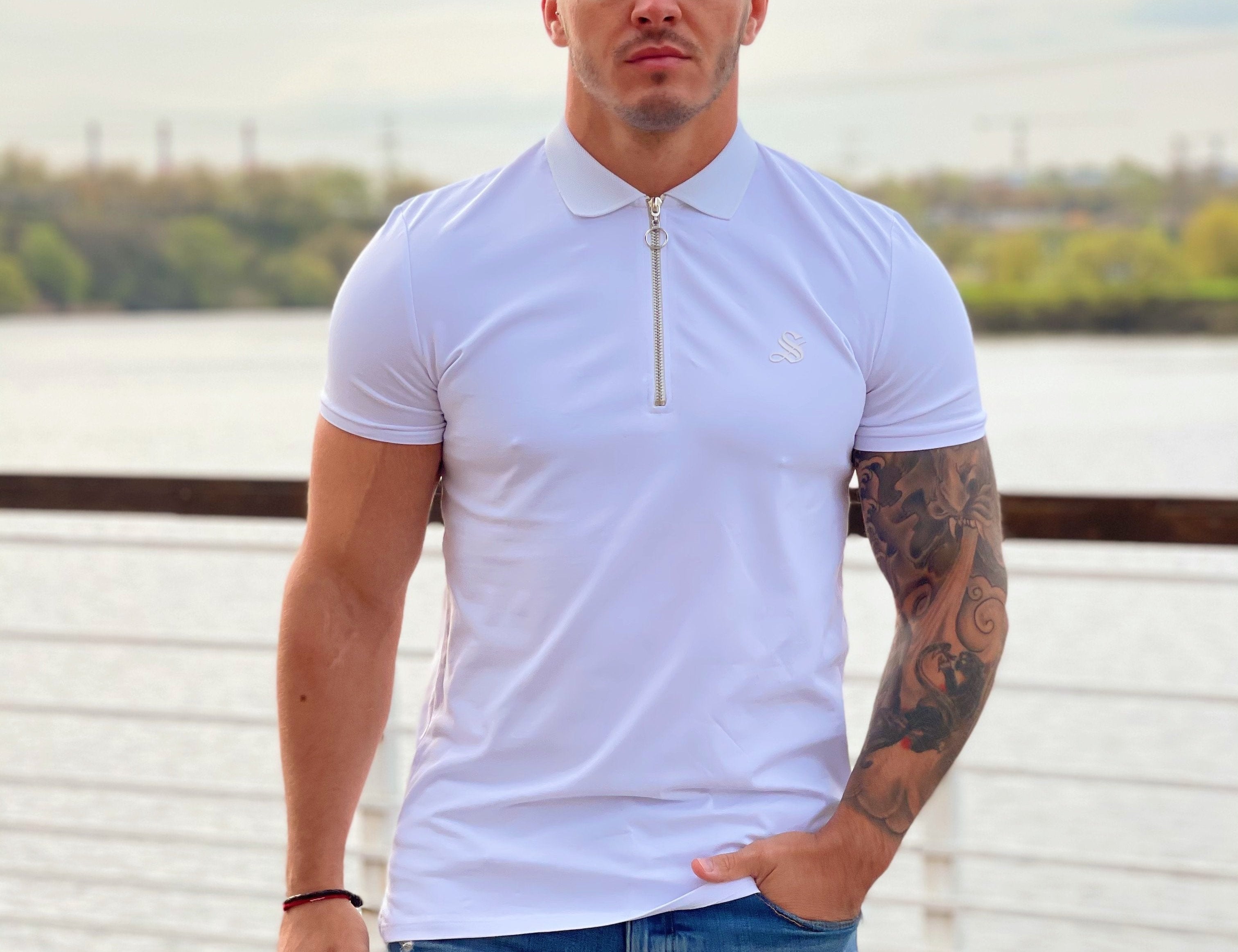 Perfection - White Polo Shirt for Men (PRE-ORDER DISPATCH DATE 25 September 2024) - Sarman Fashion - Wholesale Clothing Fashion Brand for Men from Canada