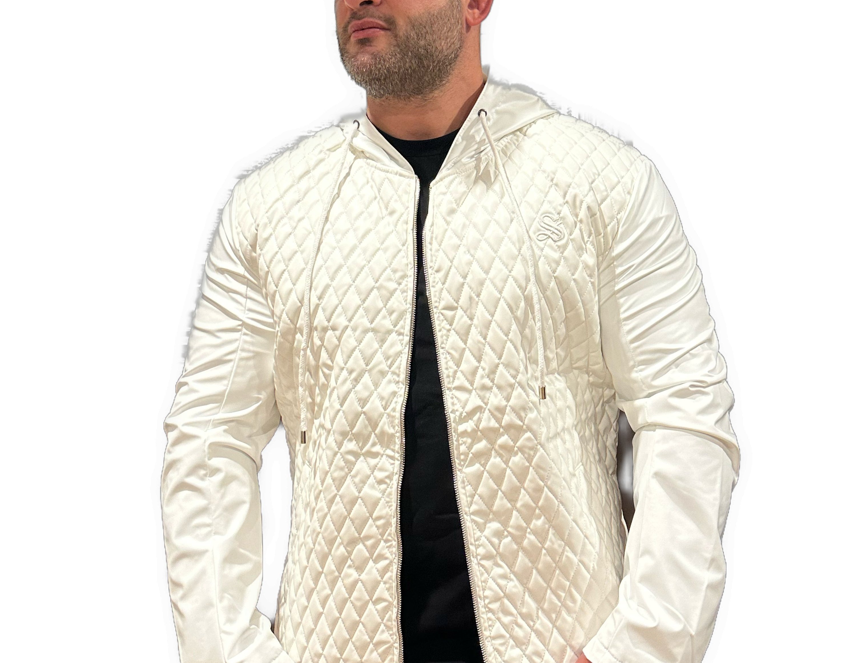 Robin 6 - White Jacket for Men - Sarman Fashion - Wholesale Clothing Fashion Brand for Men from Canada