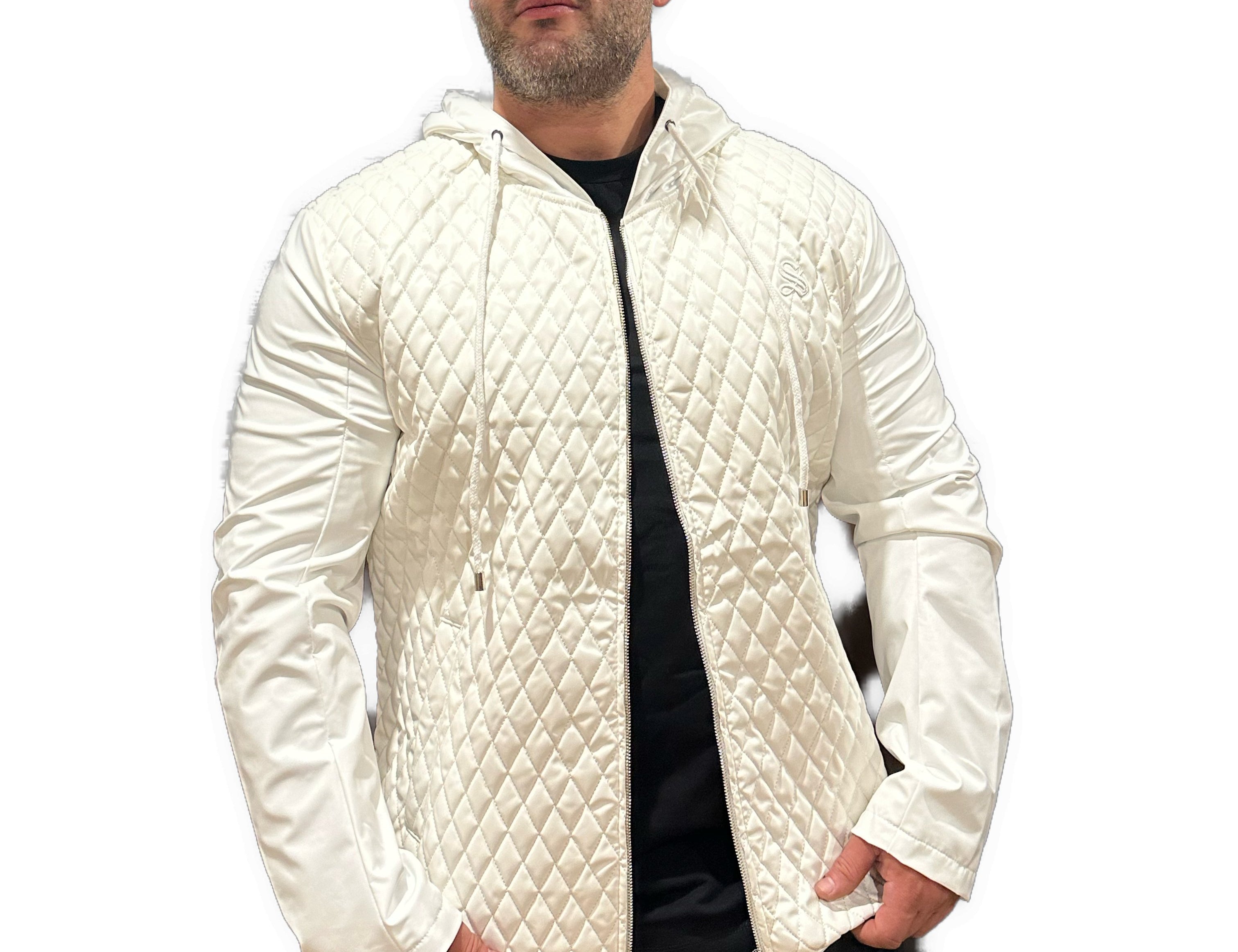 Robin 6 - White Jacket for Men - Sarman Fashion - Wholesale Clothing Fashion Brand for Men from Canada