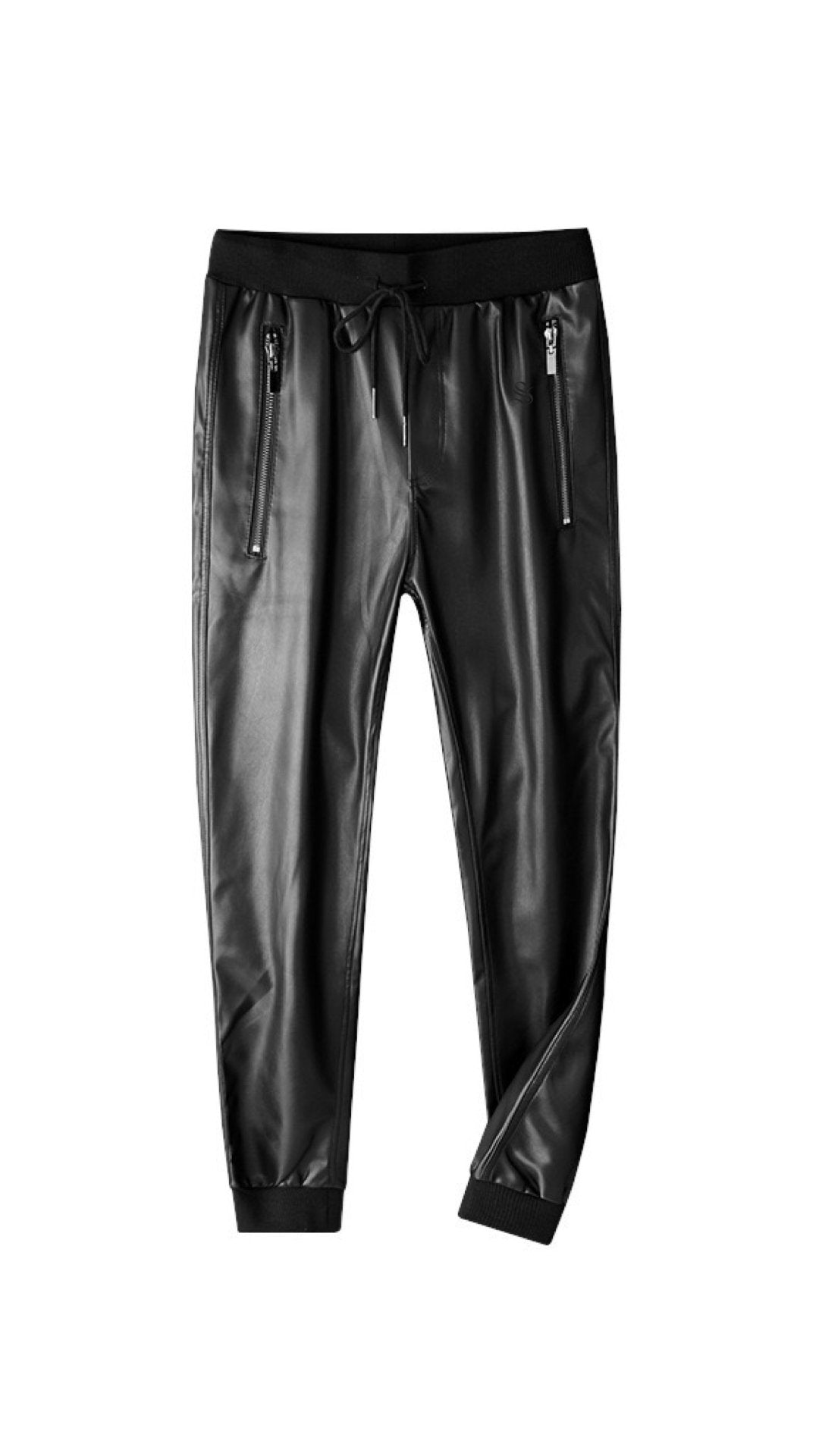 Suedoa - Pu Leather Joggers for Men - Sarman Fashion - Wholesale Clothing Fashion Brand for Men from Canada
