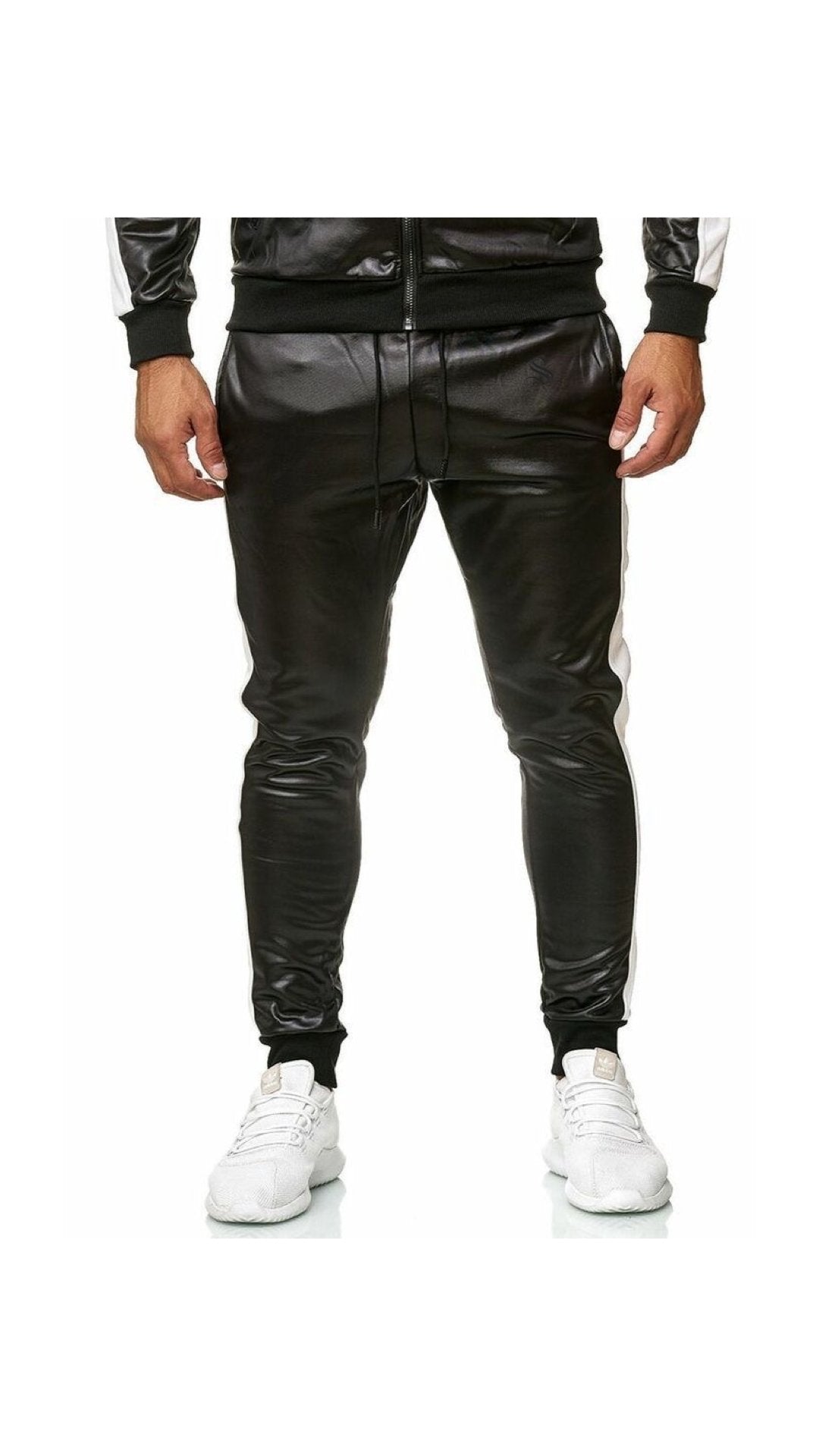 Vkuna 2 - Pu Leather Joggers for Men - Sarman Fashion - Wholesale Clothing Fashion Brand for Men from Canada