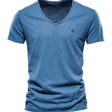 Vrunya - V-Neck T-Shirt for Men - Sarman Fashion - Wholesale Clothing Fashion Brand for Men from Canada