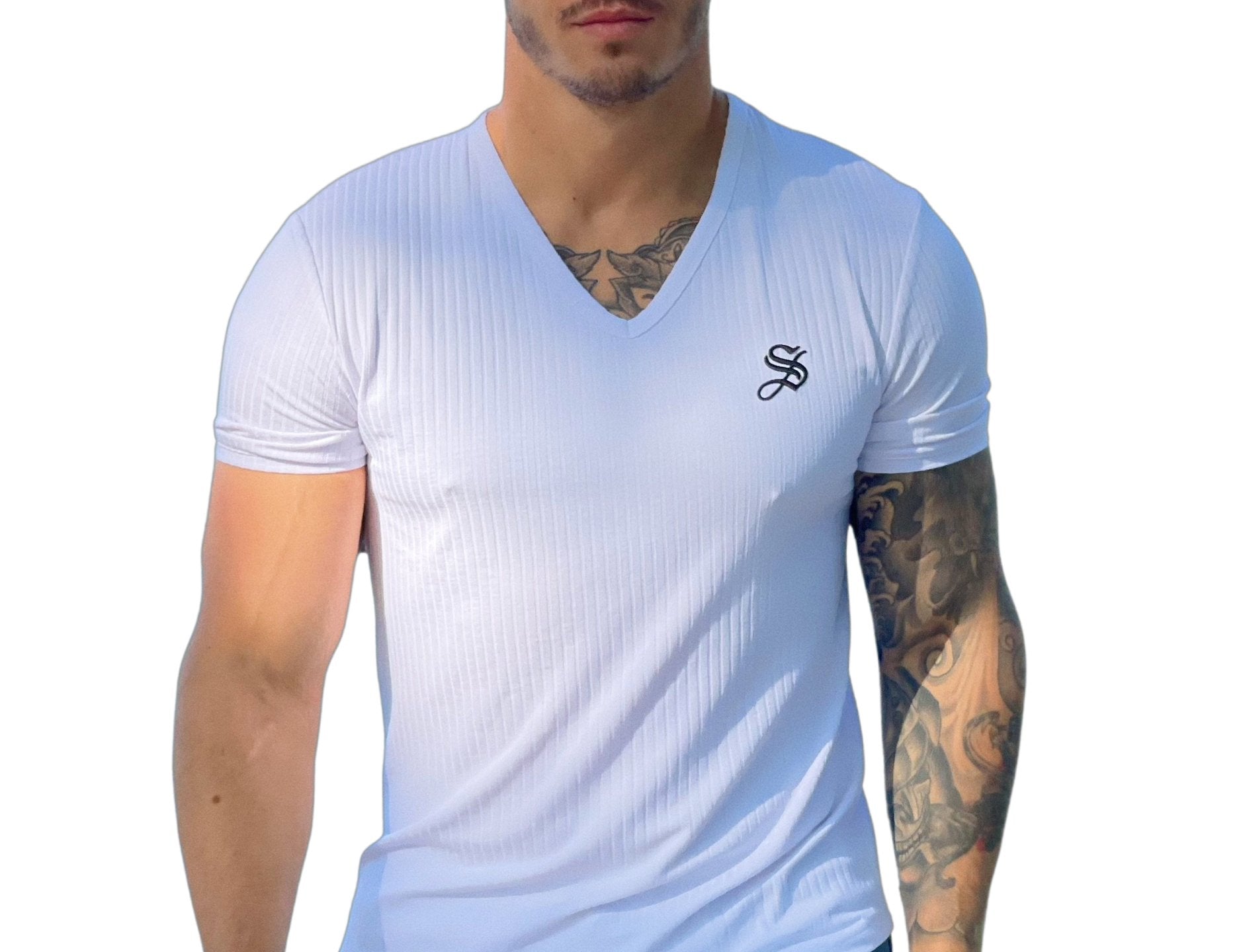 White Tiger - White T-shirt for Men - Sarman Fashion - Wholesale Clothing Fashion Brand for Men from Canada