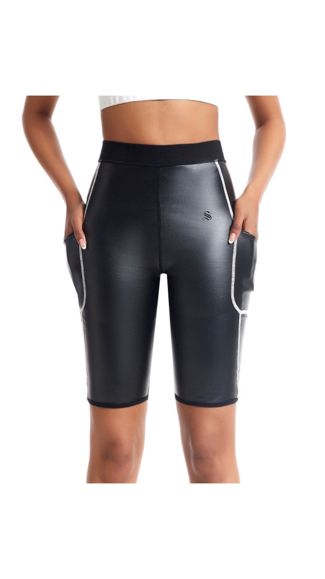 2429B - Leggings Shorts for Women - Sarman Fashion - Wholesale Clothing Fashion Brand for Men from Canada