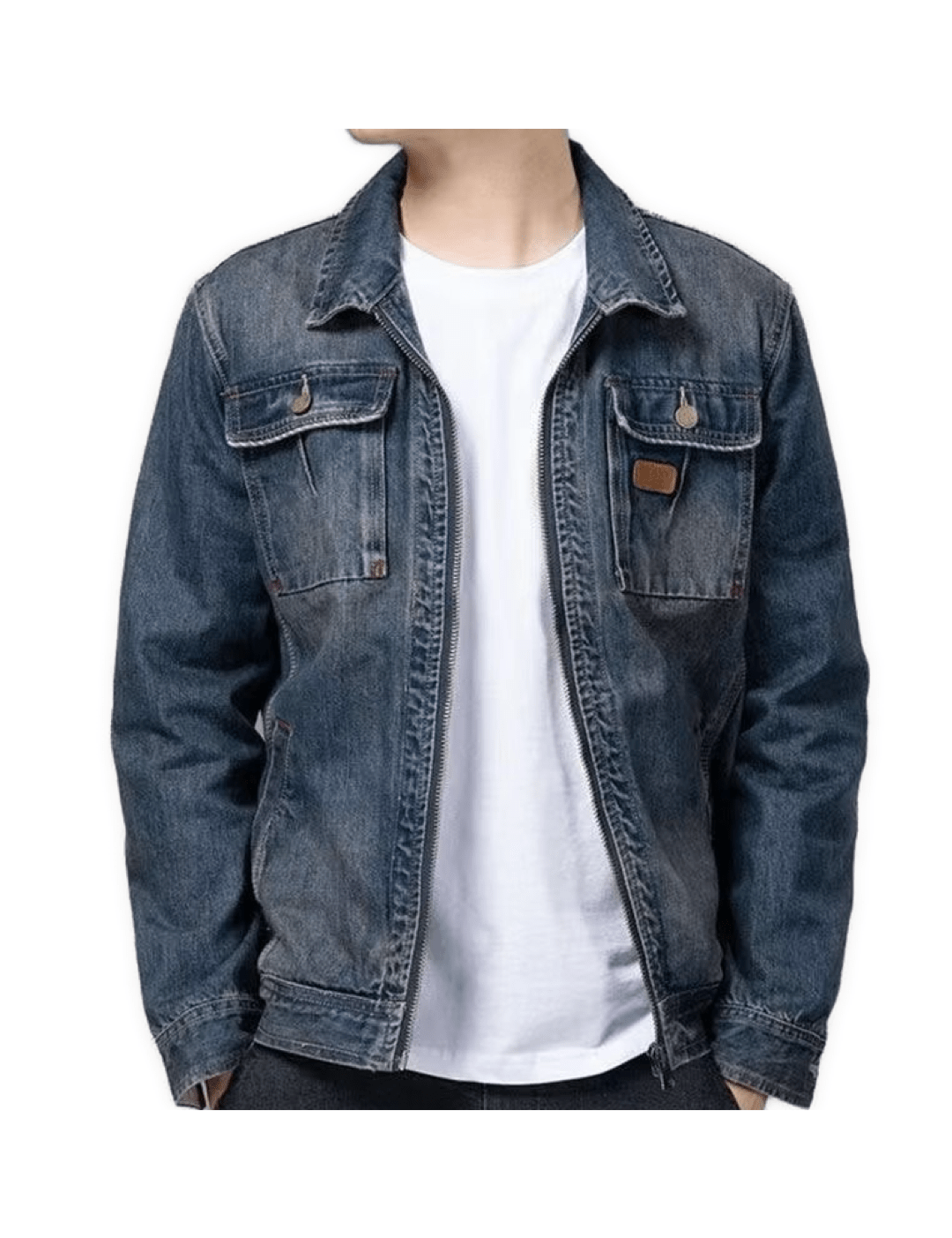 3LKO - Long Sleeve Jeans Jacket for Men - Sarman Fashion - Wholesale Clothing Fashion Brand for Men from Canada