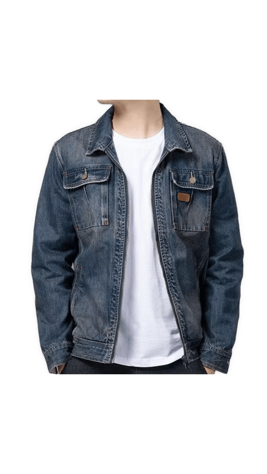 3LKO - Long Sleeve Jeans Jacket for Men - Sarman Fashion - Wholesale Clothing Fashion Brand for Men from Canada