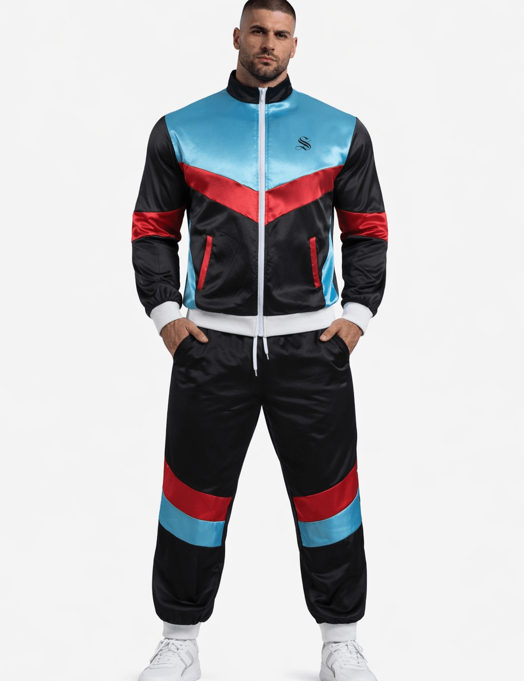 80sBacK 3 - Complete Set - Long Sleeves Track Tops & Joggers for Men - Sarman Fashion - Wholesale Clothing Fashion Brand for Men from Canada