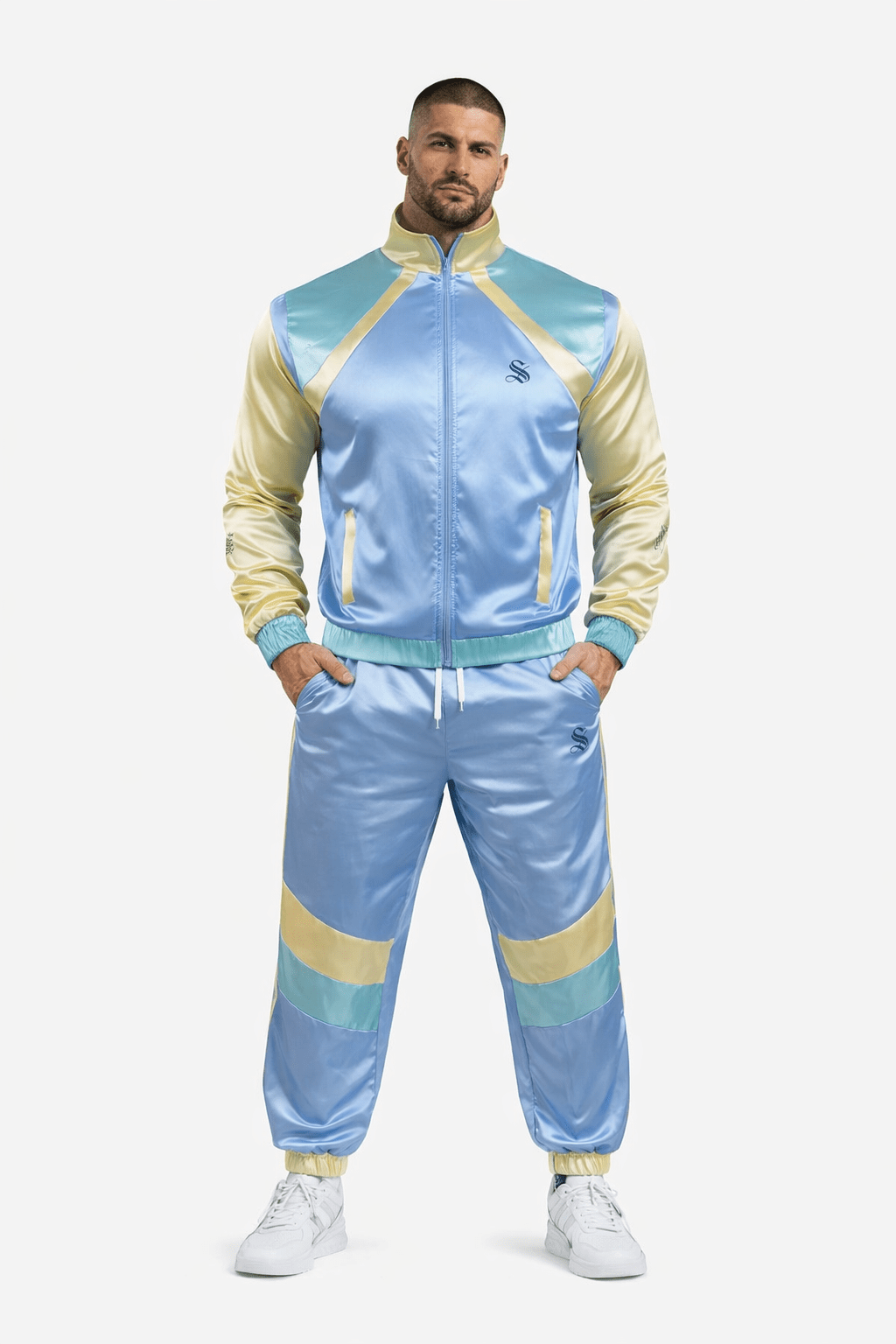 80sBacK 5 - Complete Set - Long Sleeves Track Tops & Joggers for Men - Sarman Fashion - Wholesale Clothing Fashion Brand for Men from Canada