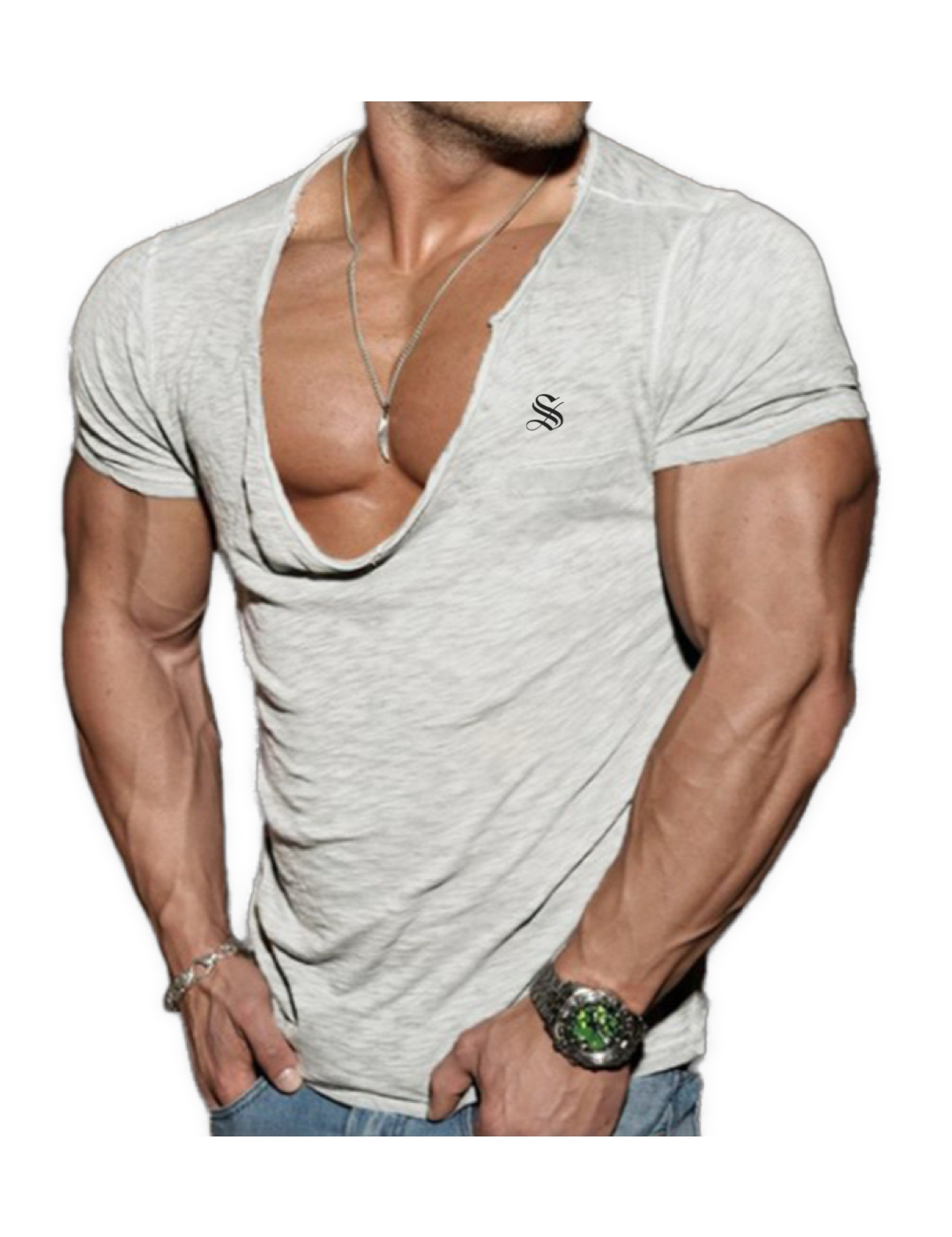Cikim - V-Neck T-Shirt for Men