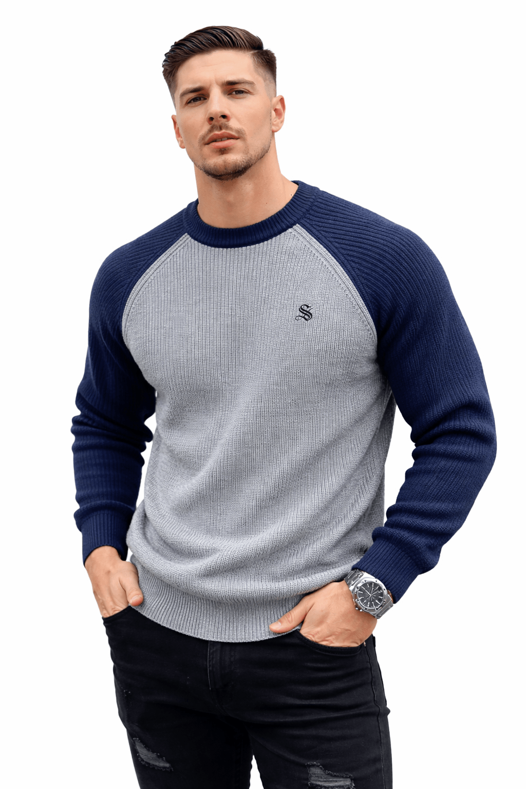 AFLJHS - Sweater for Men - Sarman Fashion - Wholesale Clothing Fashion Brand for Men from Canada