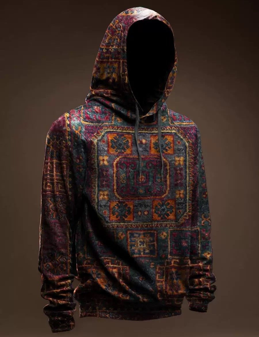 AGAZA 2 - Velvet Hoodie for Men - Sarman Fashion - Wholesale Clothing Fashion Brand for Men from Canada