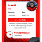 Aithen Sarkissian (TURBO) 14 - Canada Style Custom Hockey Card | Elite Defenceman Prospect (2026) - Sarman Fashion - Wholesale Clothing Fashion Brand for Men from Canada