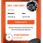 Aithen Sarkissian (TURBO) 14 - DUCS Style Custom Hockey Card | Elite Defenceman Prospect (2025 - 2026) - Sarman Fashion - Wholesale Clothing Fashion Brand for Men from Canada