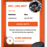 Aithen Sarkissian (TURBO) 14 - DUCS Style Custom Hockey Card | Elite Defenceman Prospect (2025 - 2026) - Sarman Fashion - Wholesale Clothing Fashion Brand for Men from Canada