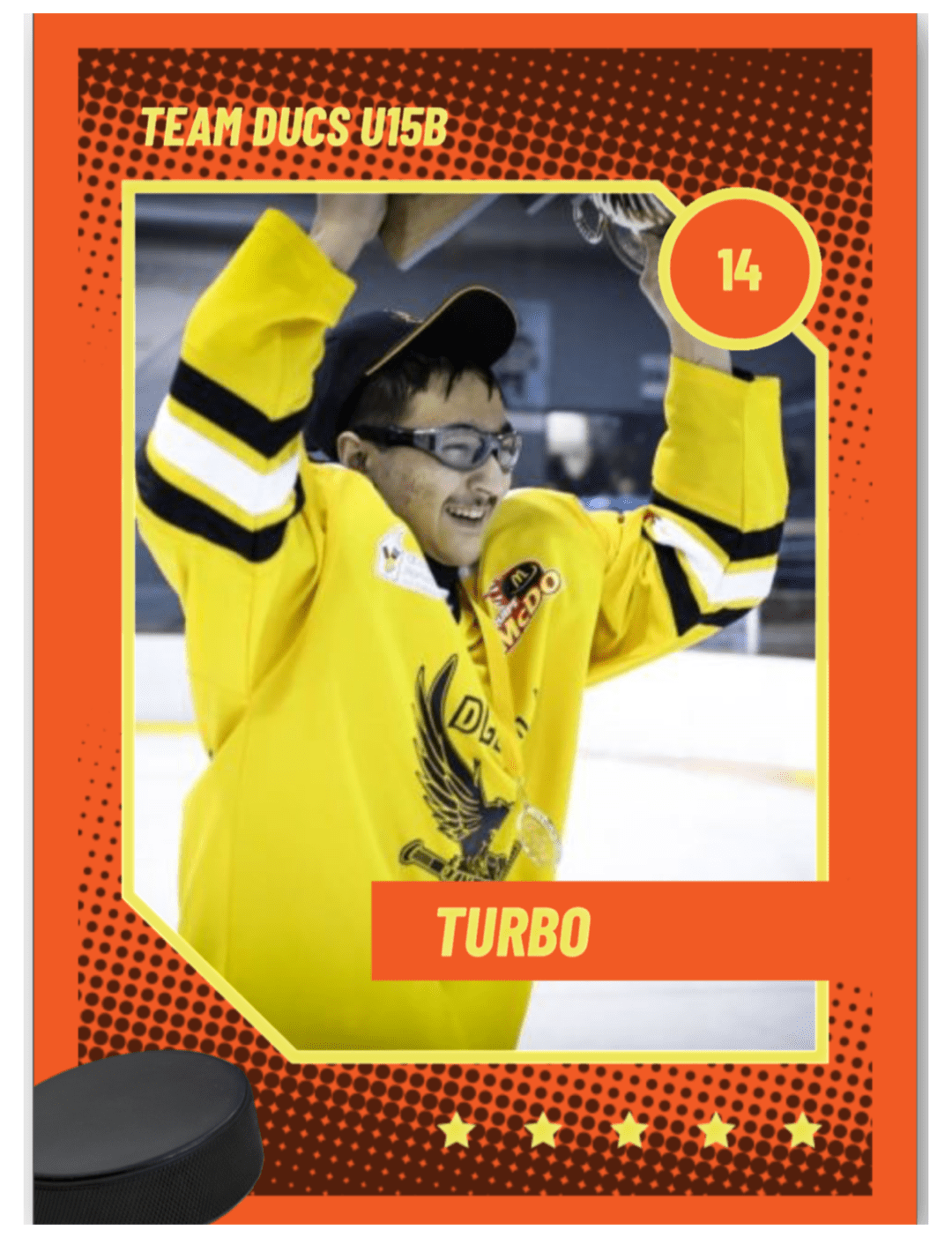 Aithen Sarkissian (TURBO) 14 - DUCS Style Custom Hockey Card | Elite Defenceman Prospect (2025 - 2026) - Sarman Fashion - Wholesale Clothing Fashion Brand for Men from Canada