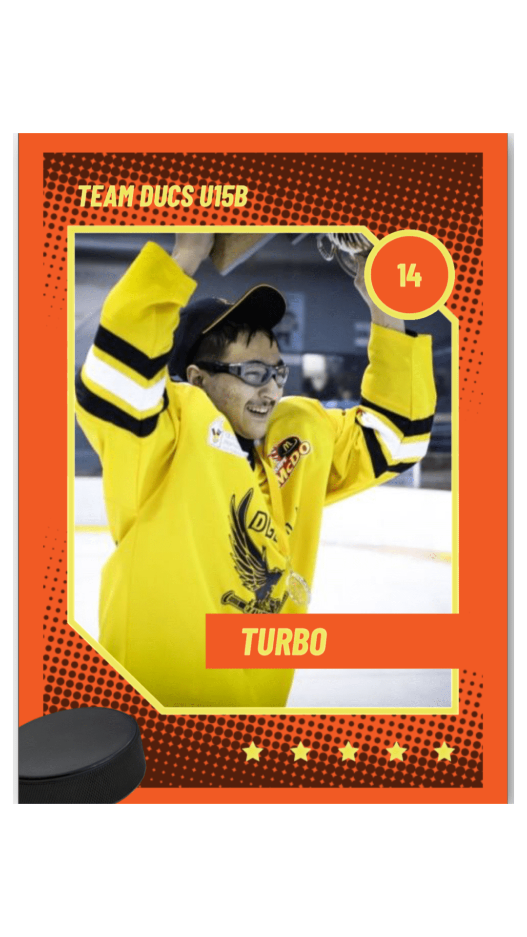 Aithen Sarkissian (TURBO) 14 - DUCS Style Custom Hockey Card | Elite Defenceman Prospect (2025 - 2026) - Sarman Fashion - Wholesale Clothing Fashion Brand for Men from Canada