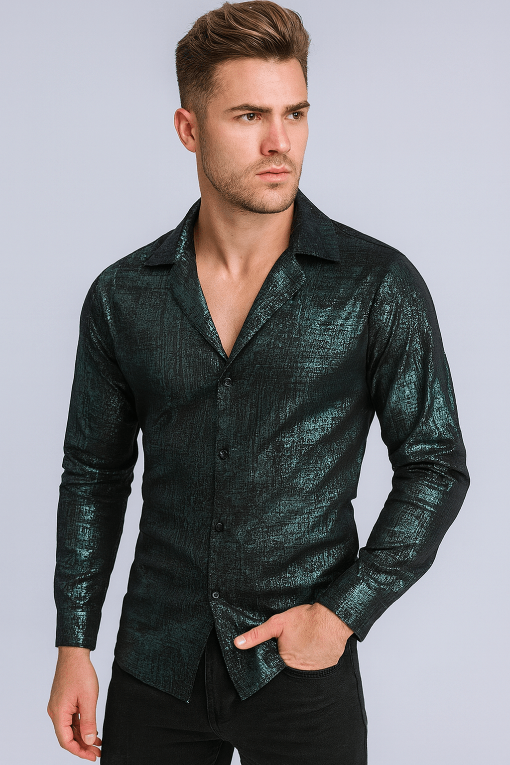 Alovo 3 - Long Sleeves Shirt for Men - Sarman Fashion - Wholesale Clothing Fashion Brand for Men from Canada