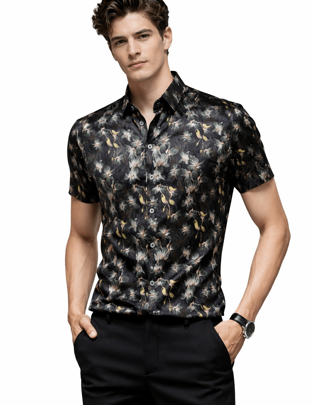 Amahova - Short Sleeves Shirt for Men - Sarman Fashion - Wholesale Clothing Fashion Brand for Men from Canada