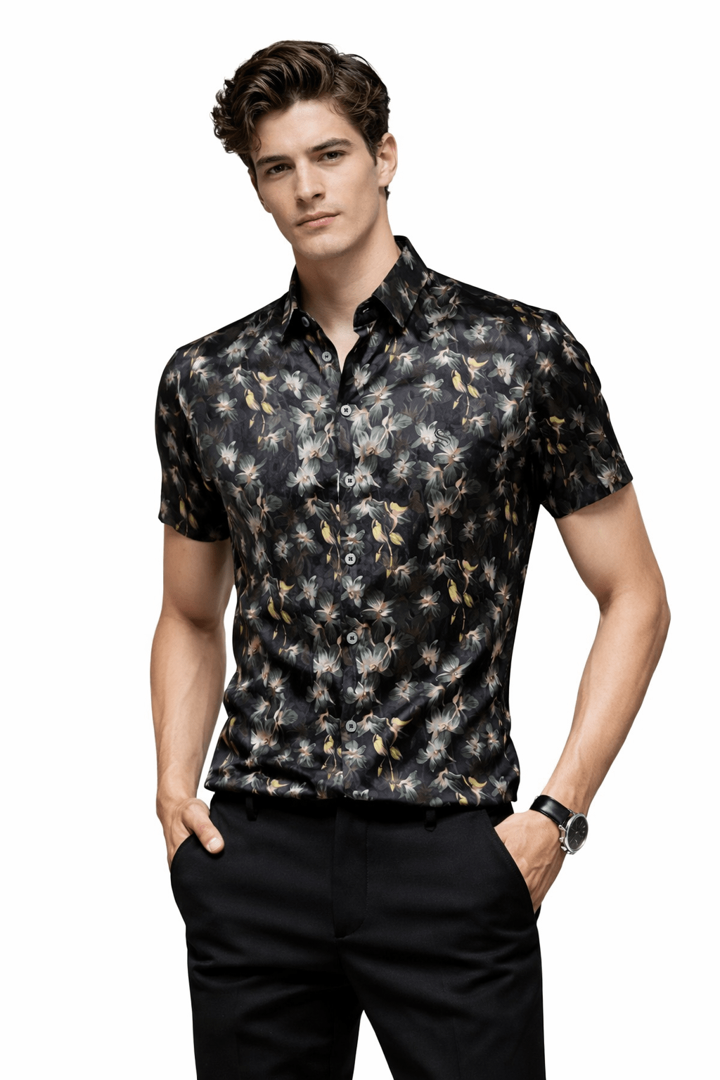 Amahova - Short Sleeves Shirt for Men - Sarman Fashion - Wholesale Clothing Fashion Brand for Men from Canada