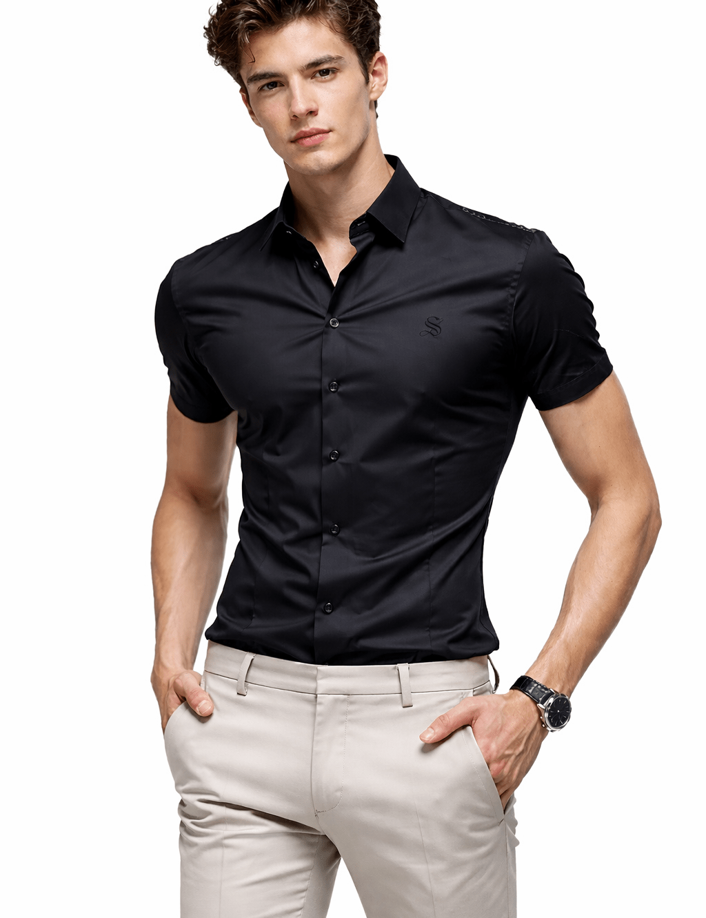 Amamo - Short Sleeves Shirt for Men - Sarman Fashion - Wholesale Clothing Fashion Brand for Men from Canada