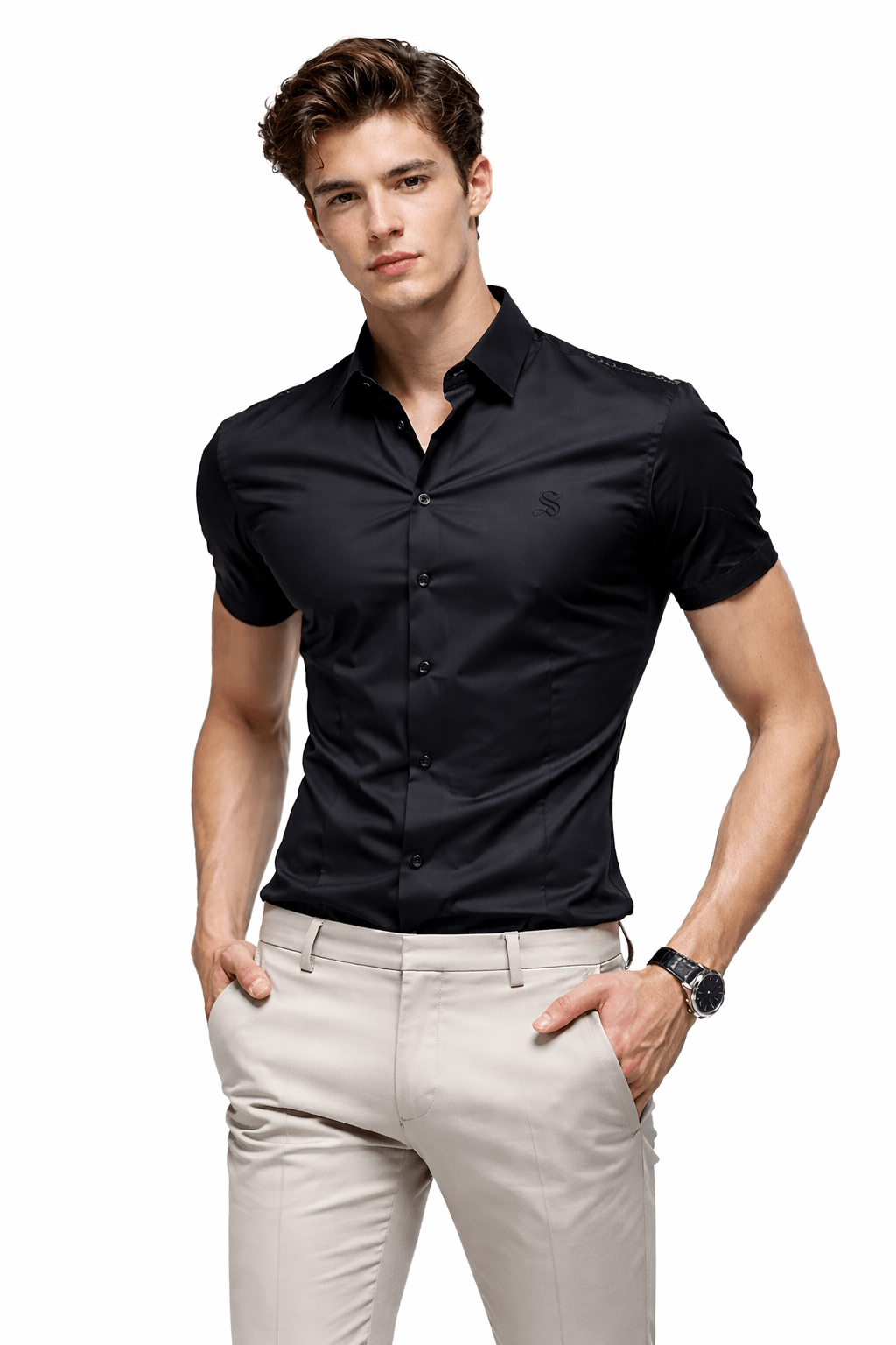 Amamo - Short Sleeves Shirt for Men - Sarman Fashion - Wholesale Clothing Fashion Brand for Men from Canada