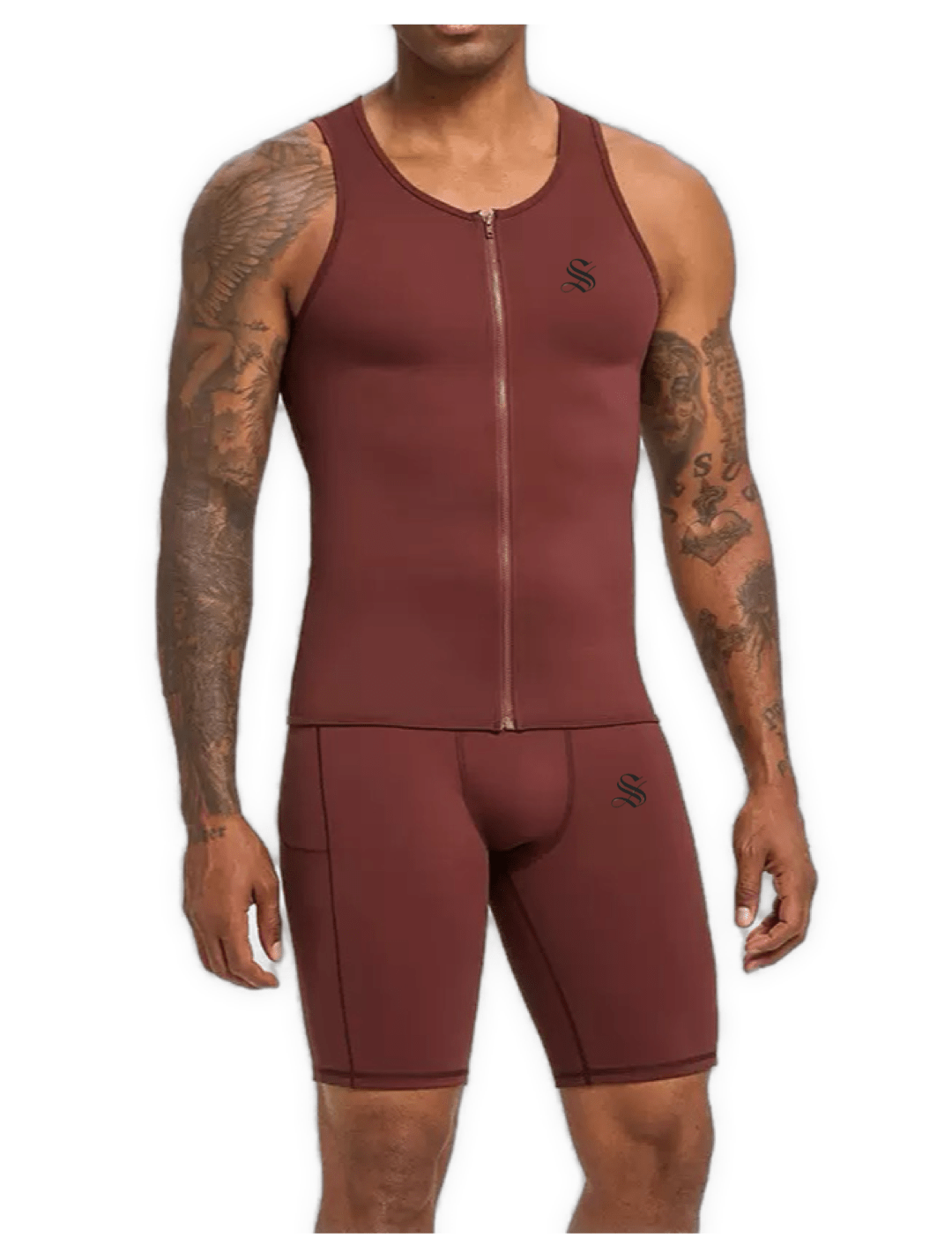 Atlan - Tank Top & Shorts Leggings for Men Complete Set - Sarman Fashion - Wholesale Clothing Fashion Brand for Men from Canada