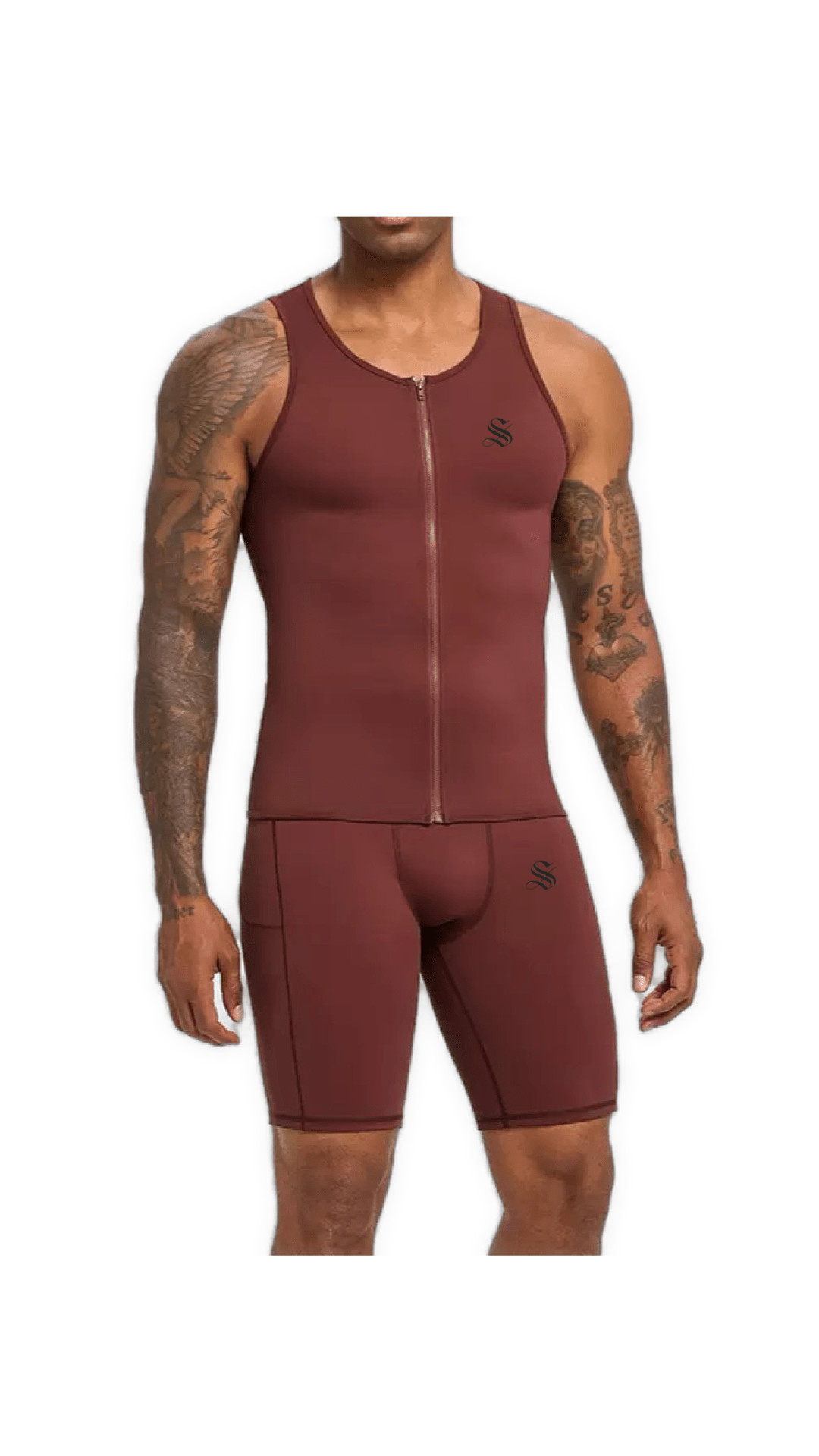 Atlan - Tank Top & Shorts Leggings for Men Complete Set - Sarman Fashion - Wholesale Clothing Fashion Brand for Men from Canada