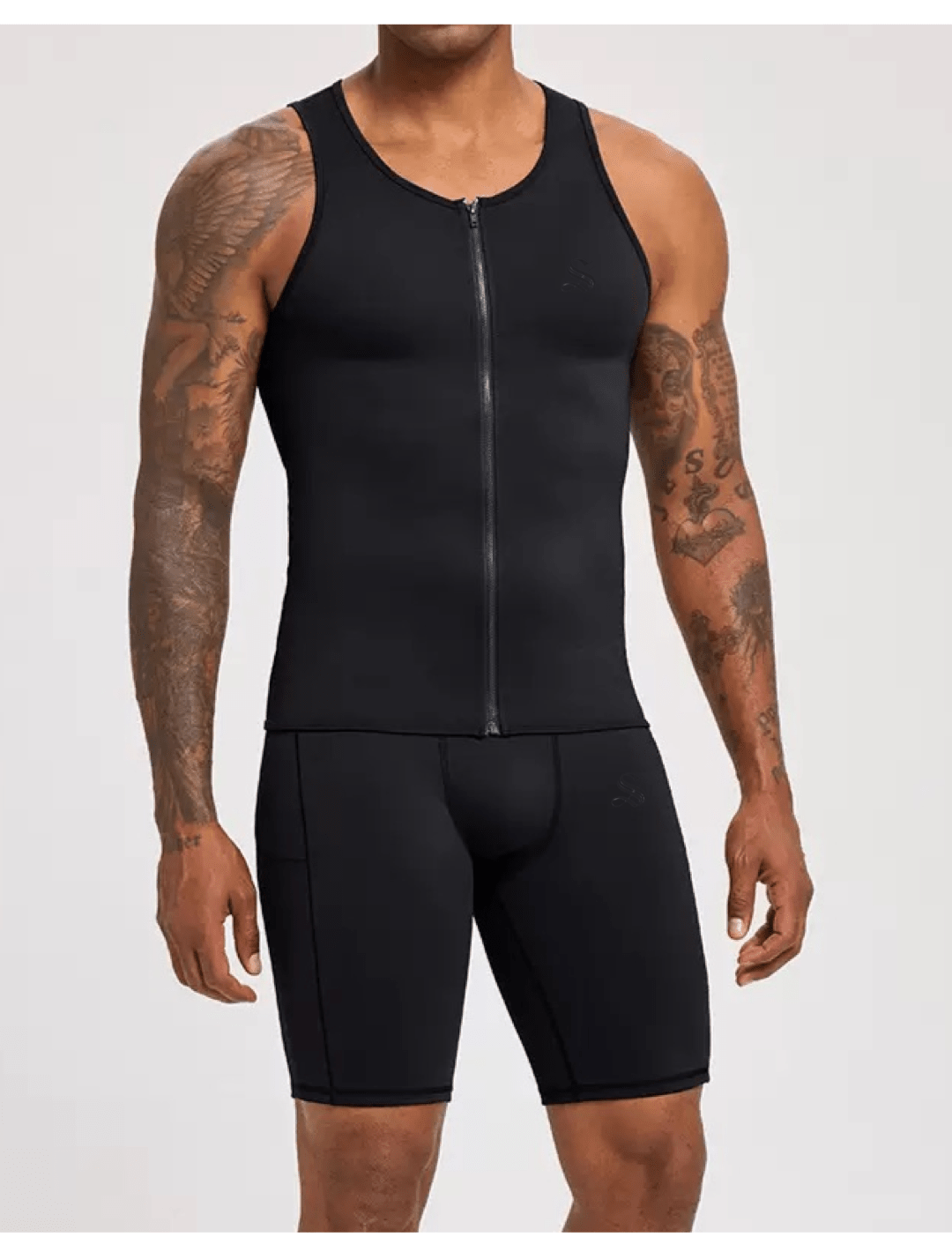 Atlan - Tank Top & Shorts Leggings for Men Complete Set - Sarman Fashion - Wholesale Clothing Fashion Brand for Men from Canada