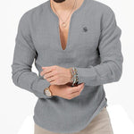 Bakag 2 - Long V - Neck Shirt for Men - Sarman Fashion - Wholesale Clothing Fashion Brand for Men from Canada