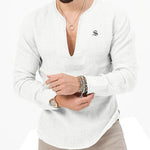 Bakag 2 - Long V - Neck Shirt for Men - Sarman Fashion - Wholesale Clothing Fashion Brand for Men from Canada