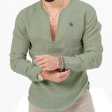 Bakag 2 - Long V - Neck Shirt for Men - Sarman Fashion - Wholesale Clothing Fashion Brand for Men from Canada