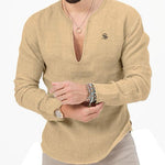 Bakag 2 - Long V - Neck Shirt for Men - Sarman Fashion - Wholesale Clothing Fashion Brand for Men from Canada