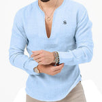 Bakag 2 - Long V - Neck Shirt for Men - Sarman Fashion - Wholesale Clothing Fashion Brand for Men from Canada