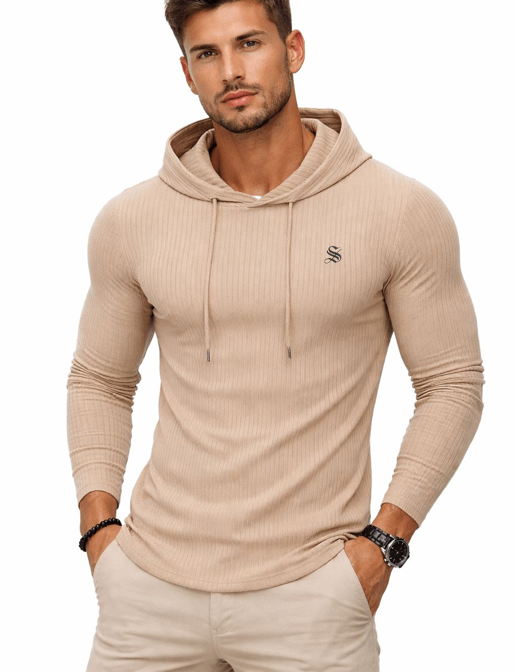 Base 9 - Long Sleeve Shirt with Hood for Men - Sarman Fashion - Wholesale Clothing Fashion Brand for Men from Canada