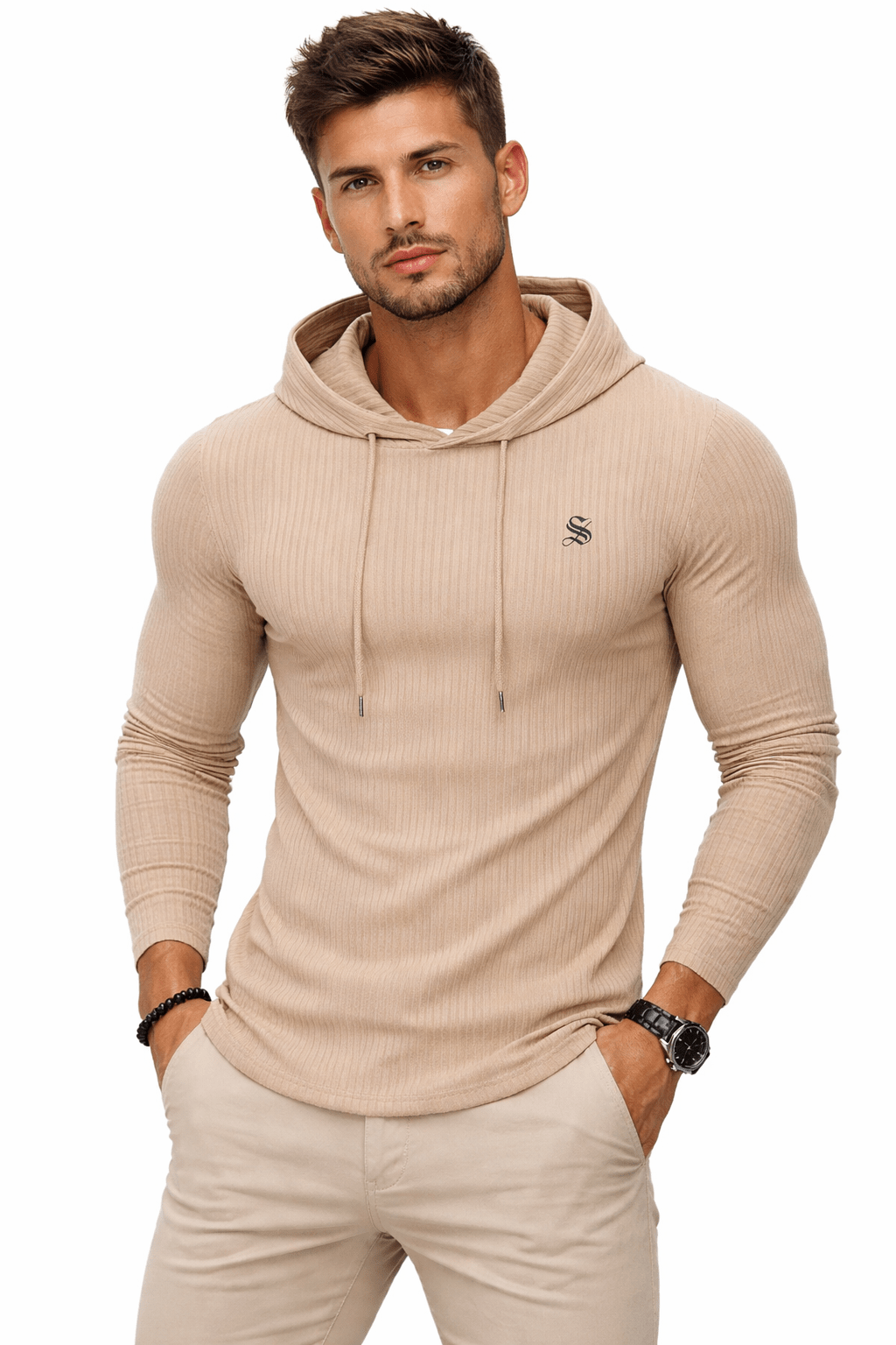 Base 9 - Long Sleeve Shirt with Hood for Men - Sarman Fashion - Wholesale Clothing Fashion Brand for Men from Canada