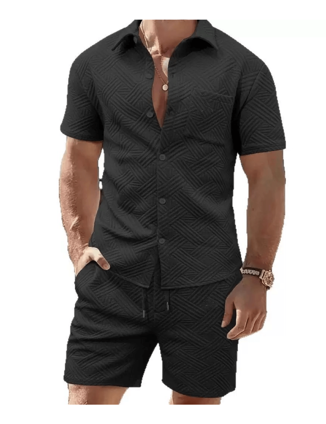 Baskutan 34 - Complete Set Shirt & Shorts for Men - Sarman Fashion - Wholesale Clothing Fashion Brand for Men from Canada