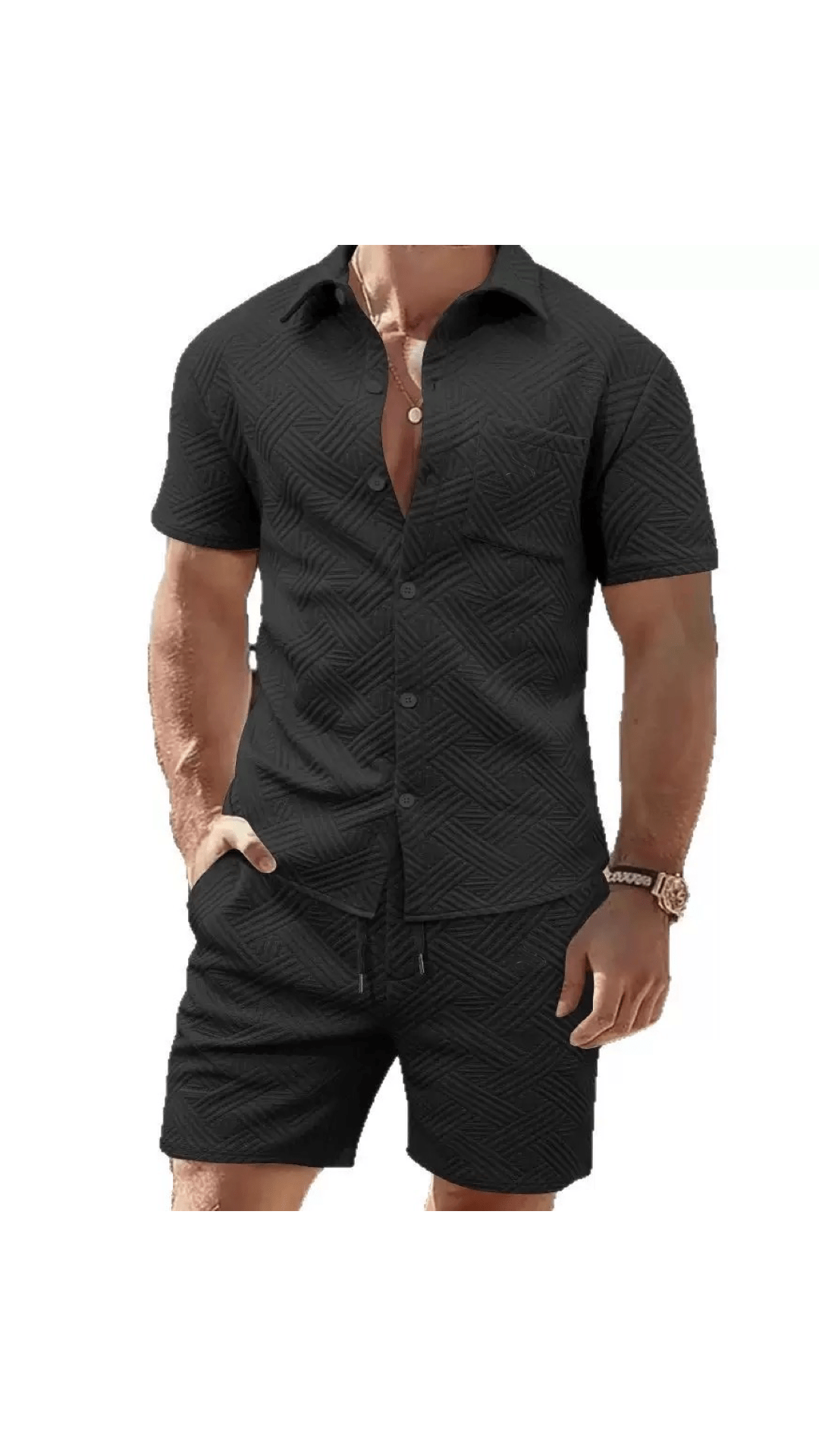Baskutan 34 - Complete Set Shirt & Shorts for Men - Sarman Fashion - Wholesale Clothing Fashion Brand for Men from Canada