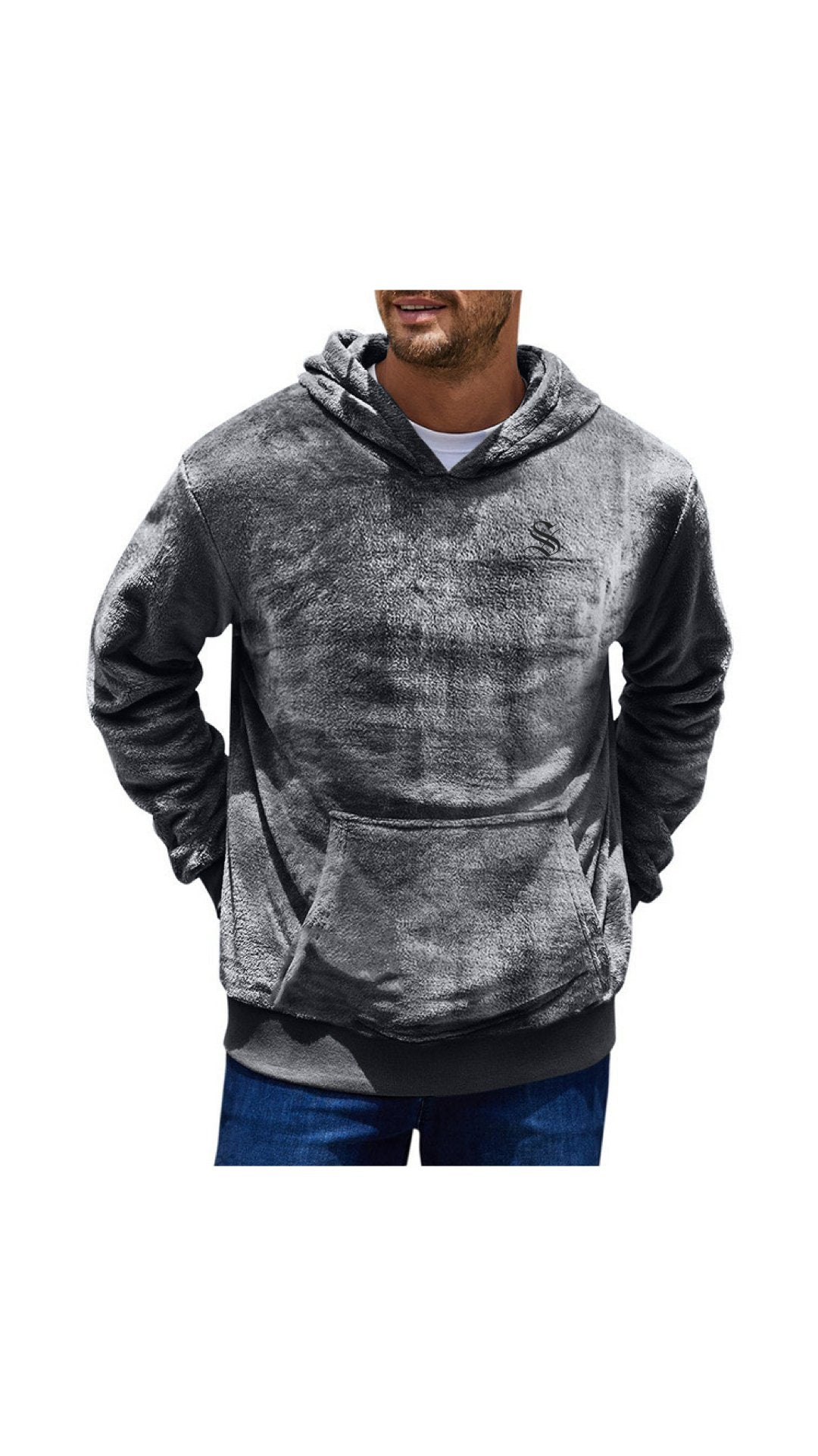 BIHA - Velvet Hoodie for Men - Sarman Fashion - Wholesale Clothing Fashion Brand for Men from Canada