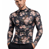Binga 9 - High Neck Long Sleeve Shirt for Men - Sarman Fashion - Wholesale Clothing Fashion Brand for Men from Canada