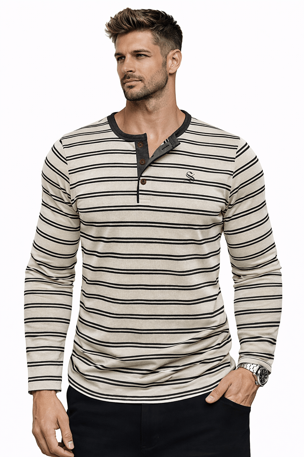 Biog - V - Neck T-Shirt for Men - Sarman Fashion - Wholesale Clothing Fashion Brand for Men from Canada