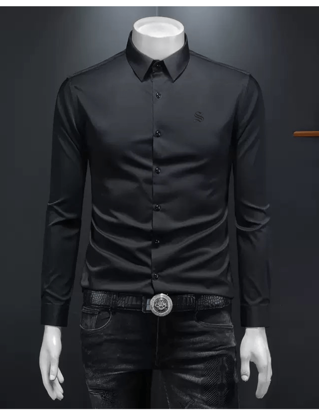 Black Dragon 777 - Black Shirt for Men - Sarman Fashion - Wholesale Clothing Fashion Brand for Men from Canada