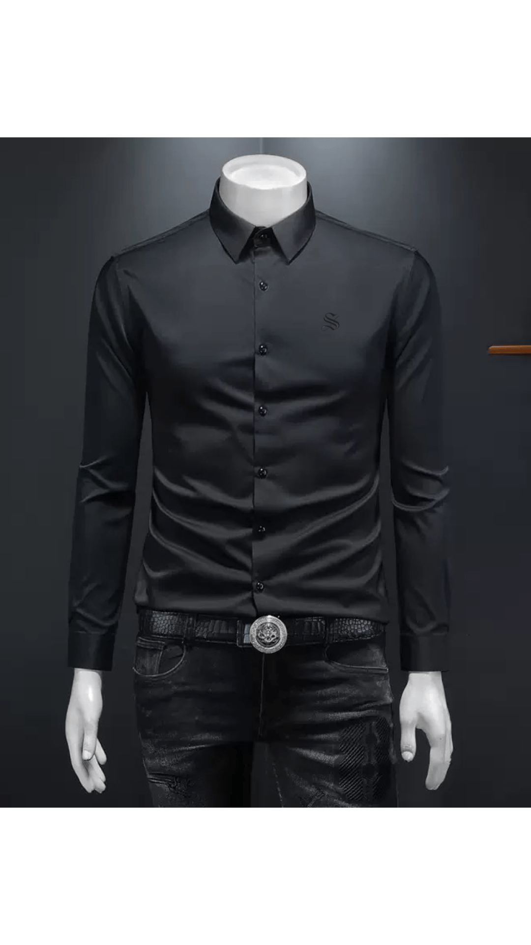 Black Dragon 777 - Black Shirt for Men - Sarman Fashion - Wholesale Clothing Fashion Brand for Men from Canada